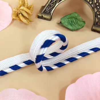 

5 yards 10mm Blue White Braided Lace Band Braided Piping Lip Cord Trim|Pillow Cushion Trim|Upholstery Edging Trim Sewing DIY