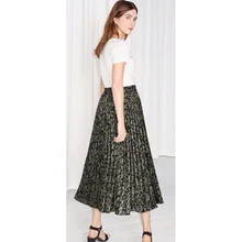 Модная новинка, лучшее качество, женская модная плиссированная юбка, леопардовая расцветка, длинная повседневная юбка