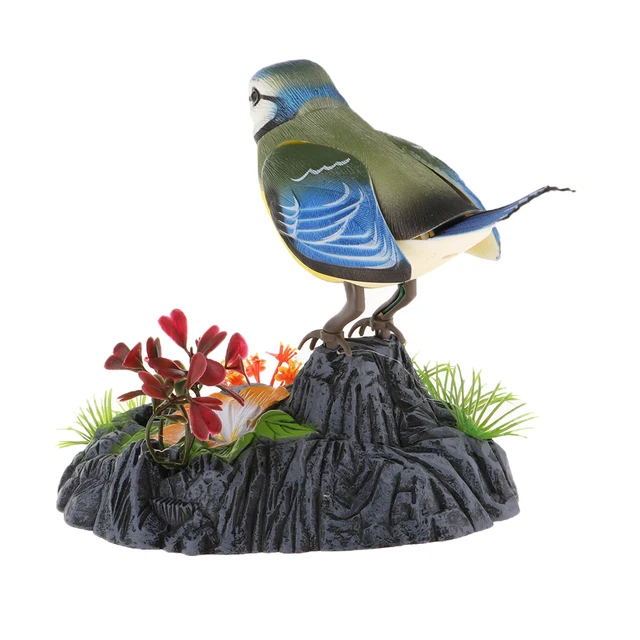 Chirping Bird Toys Colorful Sound Activated Simulated Singing Sparrow Bird Christmas Home Ornament 1