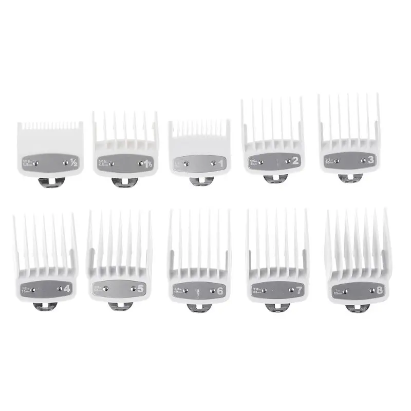 

8/10Pcs Barber Shop Styling Guide Comb Set Transparent Hair Clipper Limit Comb
