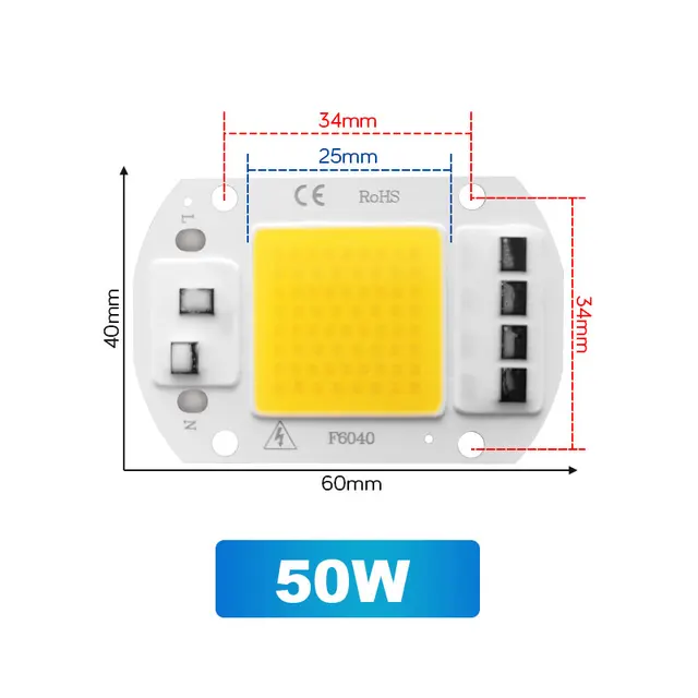 LED Chip No Need Driver COB AC 220V 3W 5W 7W 10W 20W 30W 50W  High Brightness Energy Saving Diy Spotlight Flood Light Bulb Chip 50W