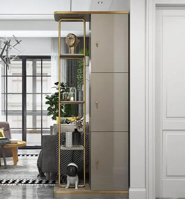 Living room partition cabinet, wine cabinet, porch shoe cabinet integrated into the door, simple modern light