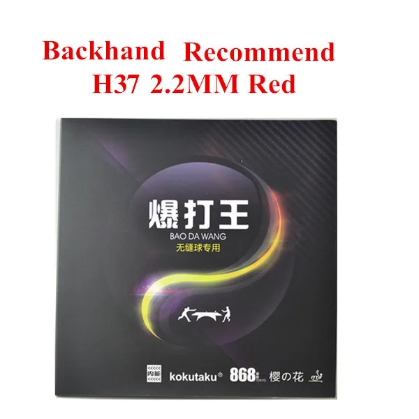 Kokutaku 868 007 внутренний энергетический настольный теннис резиновый с губкой, бэкхэнд - Цвет: Backhand Red