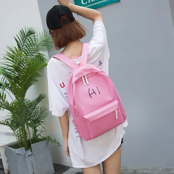 

Women's 2019 New Fashion Student Leisure Backpack Fresh Simple Canvas Backpack