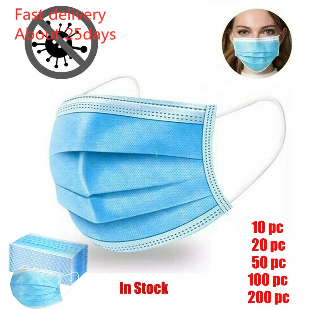 

mascarilla masks 10/200PC Disposable Face Mask Dental Industrial 3Ply Ear Loop mascaras