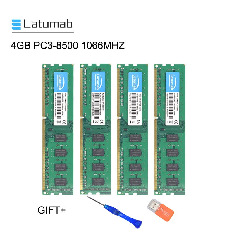 Latumab 4 ГБ 8 ГБ DDR3 1066 МГц PC3-8500 настольная Память DIMM Память ram 240 шпильки высококачественный модуль памяти 1,5 В новая оперативная память DDR3