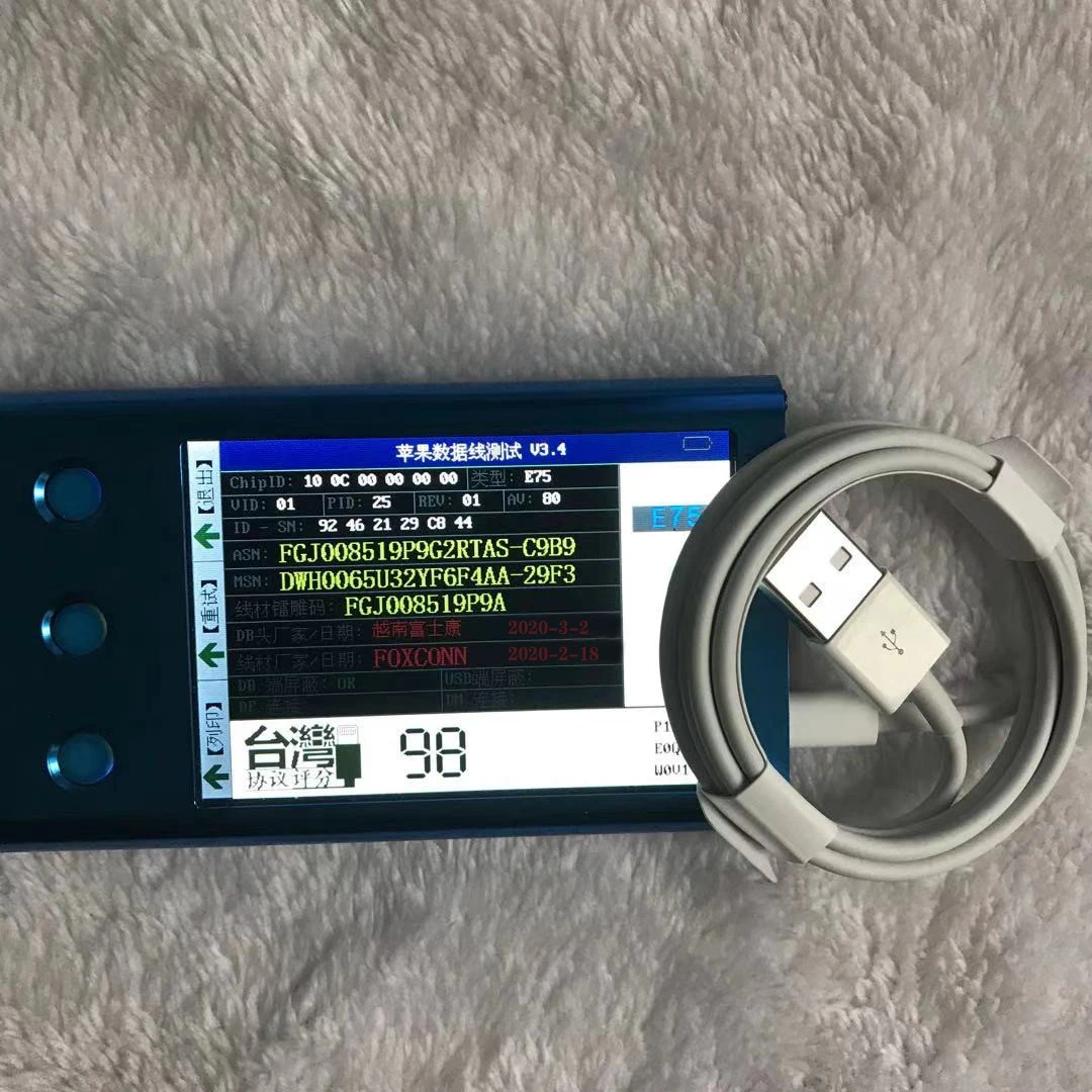 20 шт./лот OEM 8ic 1M/3FT E75 чип USB кабель для передачи данных зарядное устройство Foxco