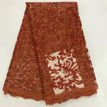 

High Quality French Mesh Lace Fabric Latest African Tulle Lace Fabric With Sequins For Nigerian Men Women Dress Party FFR-815