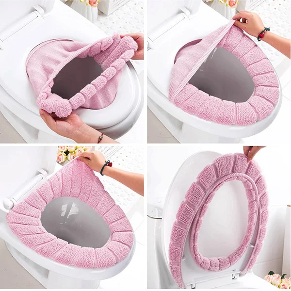 2 Styles Toilet Seat Cover Warm Soft Washable Mat Home Decor Closestool Mat Seat Case Toilet Lid Cover Bathroom Accessories