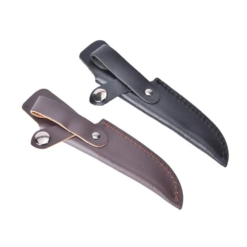 

1pc 18.5cm Knife Sheath Leather Sheath With Waist Belt Buckle Pocket Multi-function Tool