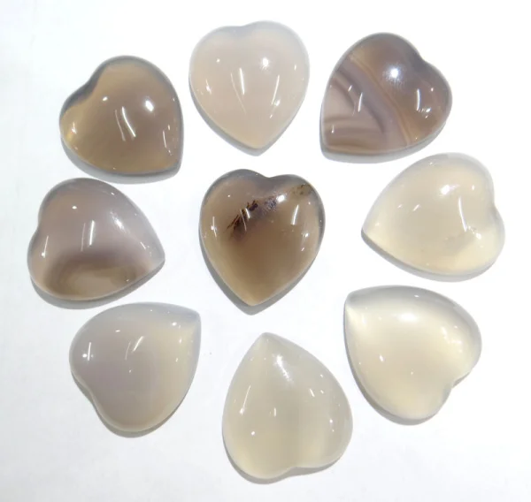 

12pcs Natural Stone Greya Gates Heart-shaped No Hole Cabochons Color Mixing Beads 25*23mm for DIY Jewelry Making Accessories