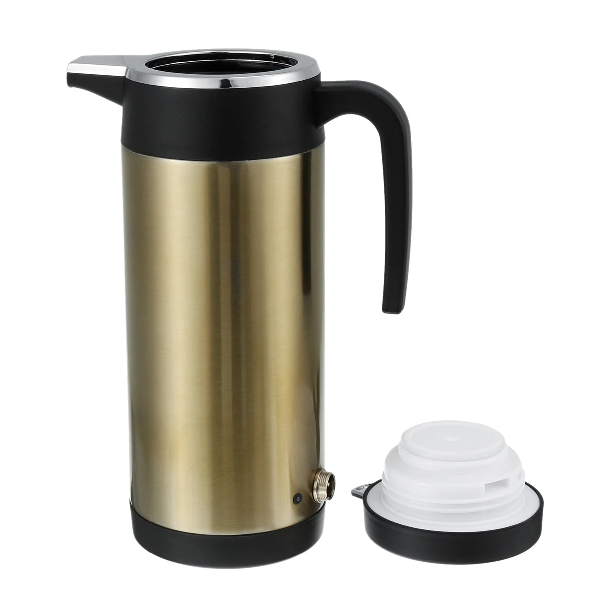1200ml 12V Car Truck Electric Heating Cup Thermostatic Kettle Stainless Steel Auto Travel Coffee Tea Boiling Mug Vacuum Flask