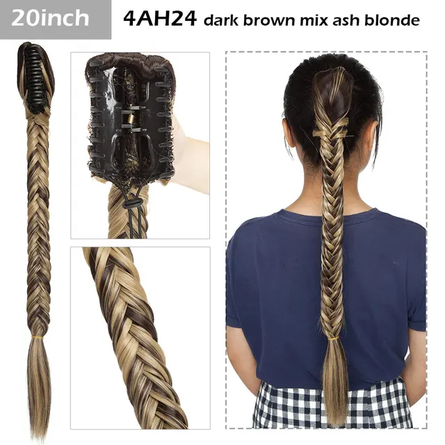 S-noilite Syntheitc Big Grab Ponytail Hair Extension Claw Clip In Ponytail Extension Hair Fake Hairpiece For Women Daily Party 20-1789