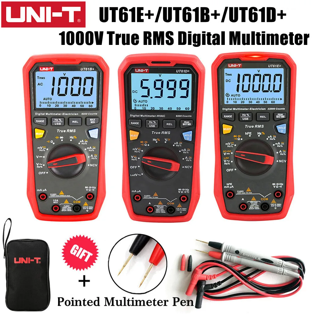UNI-T UT61E плюс UT61B + UT61D цифровой мультиметр 1000V истинных среднеквадратичных значений