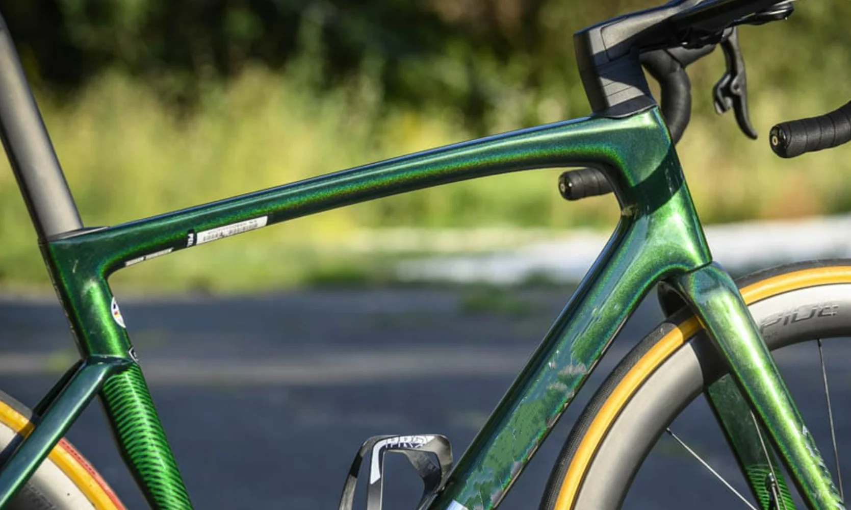 Cuadro de carbono para bicicleta carretera SL7 ligero, superficie verde, logotipo cromado interno, 700C, 2021|Cuadro de bicicleta| - AliExpress