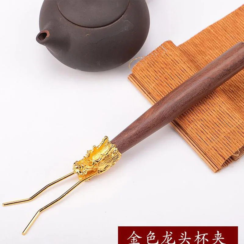 Tea Clips fork For Cast Iron Teapot kung fu Tea Pot set Heat insulation Copper Coffee Tools Accessory