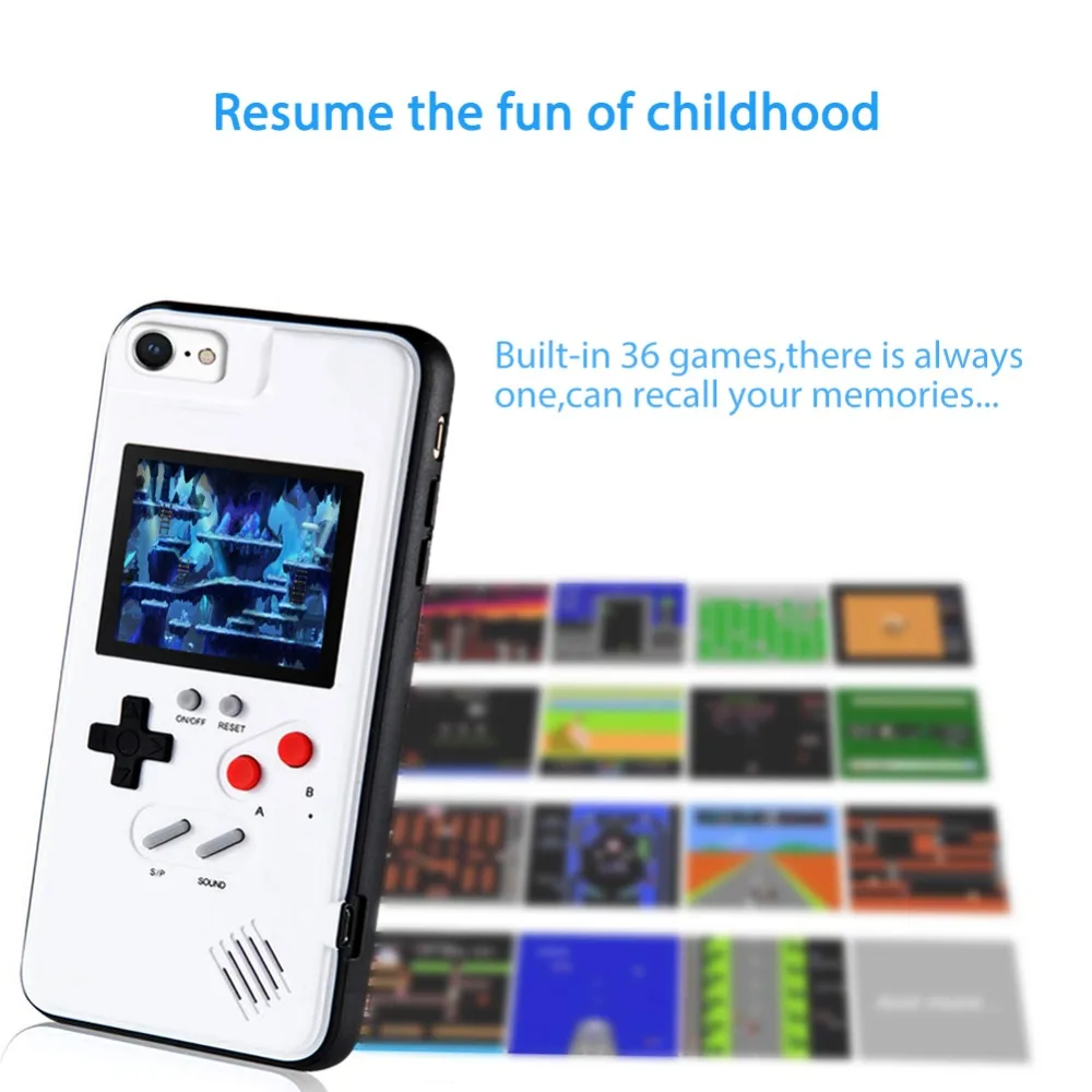 Ручной Ретро игровой консоли чехол для телефона iPhone 6 7 8 plus(белый, 6/6s/7/8) Game boy