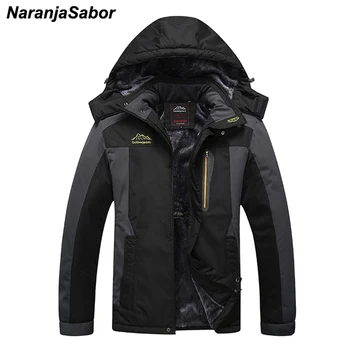 

NaranjaSabor Men's Winter Fleece Thermal Jackets Mens Thick Camping Coats Male Outerwear Men Brand Clothing Plus-Size 9XL N611