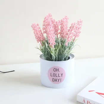 

INS Plastic Lavender Iron Miniature Bonsai Set Decoration Artificial Flower Crafts Decorations Decoration Reception Room