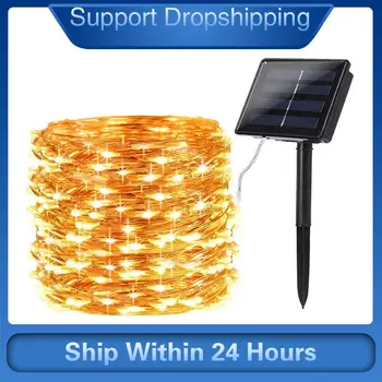 

LED Outdoor Solar Lamp String Lights 100/200 LEDs Fairy Holiday Christmas Party Garland Solar Garden Waterproof New Year 2021