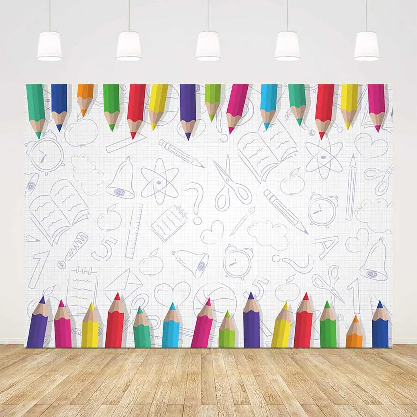 Карандаш фон для фотосъемки Снова в школу доске Математика фото студия