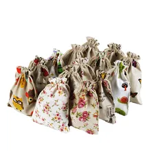 10 шт хлопковый Печатный Карманный репеллентный пакетик пустая сумка Подарочная сумка для ювелирных изделий Заказная посылка подарочная упаковка