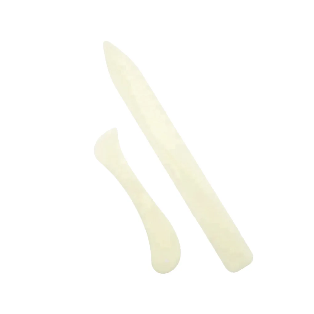 2PC Portable Natural Bone Folder Tool For Scoring Folding Creasing Paper Leather Crafts For Handmade Leathercraft Tool