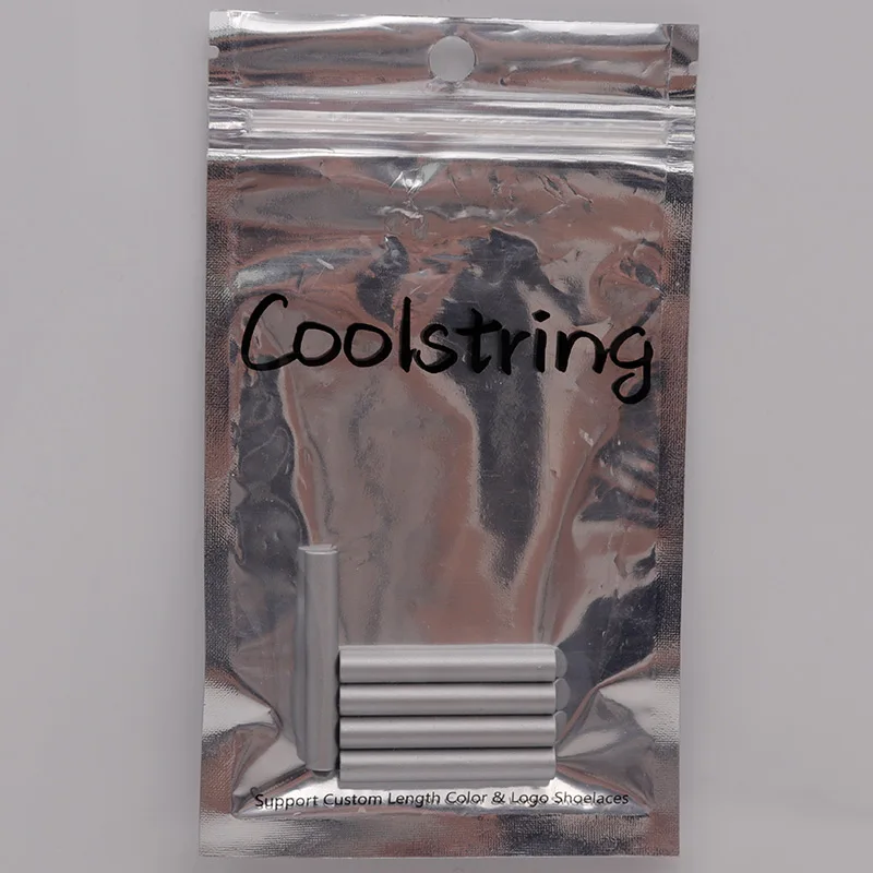 Coolstring Accessory Zinc Alloy Metal Aglets Shoelace 40mm*6mm Silver Thiny Tips Zapatillas Mujer Sneaker Rope Ends Wholesale
