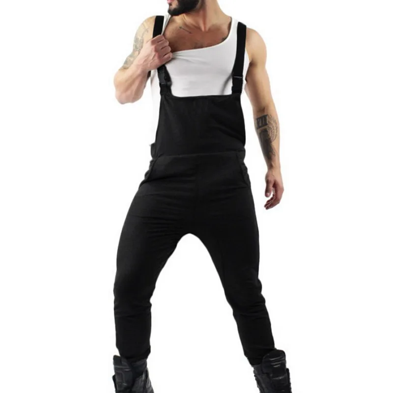 black Litthing высококачественные мужские рваные джинсы комбинезоны Hi Street Distressed Denim bib Комбинезоны для мужчин брюки на подтяжках джинсовые штаны - Цвет: black