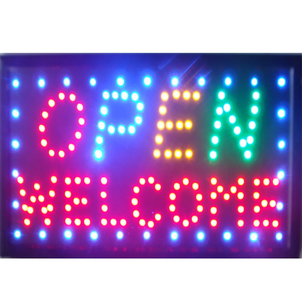 

CHENXI Direct Selling 10x19 Inch Semi-outdoor Ultra Bright flashing led shop open welcome sign