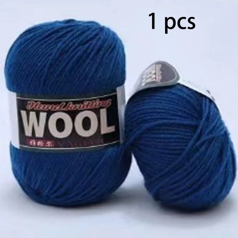 Шелк шерсть Вязание Пряжа монгольский кашемир Толстая шерстяная нить вязание крючком рукоделие пряжа шарф свитер экологически чистый VS023 - Цвет: Denim Blue