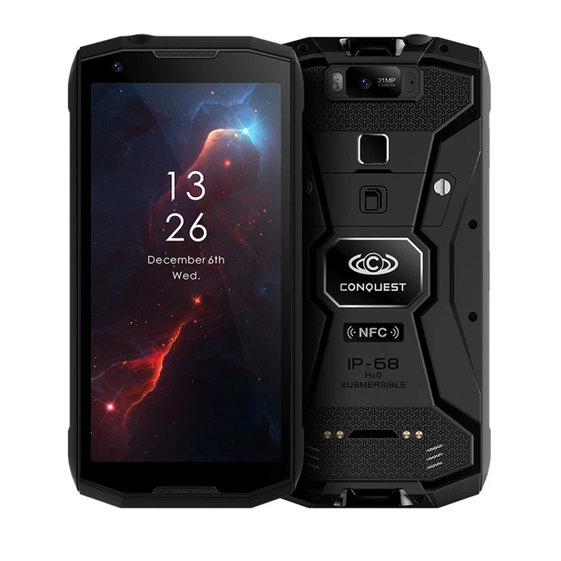 Conquest S12 Pro IP68 водонепроницаемый смартфон 5,9" ips Android 9,0 Helio P70 Восьмиядерный 6 ГБ ОЗУ 128 Гб ПЗУ 8000 мАч OTG NFC Face ID