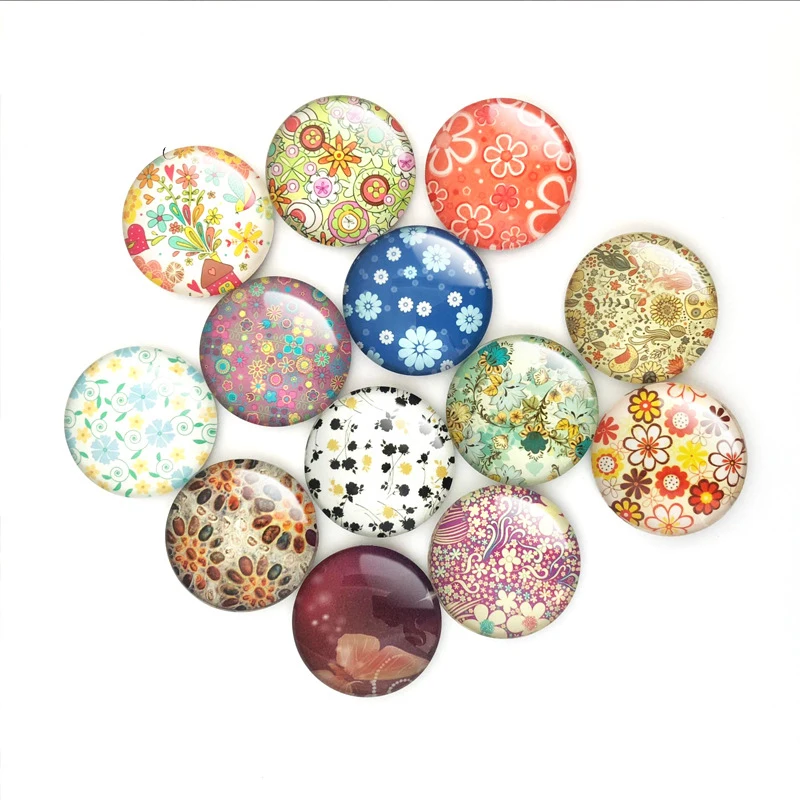 QiYue Flowers Pattern Magnetic Crystal Round Glass Refrigerator Stickers Whiteboard Note Home Decoration Accessories | Дом и сад
