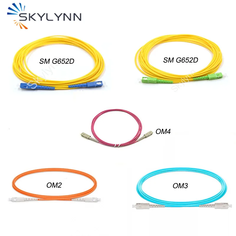 10Pcs 5 Metri Di Lunghezza Sc-Sc Upc/Apc Lucidato Sm G652D Mm Om2/Om3/Om4 Sx Nucleo 3.0Mm Lszh Giacca In Fibra Ottica Ponticello