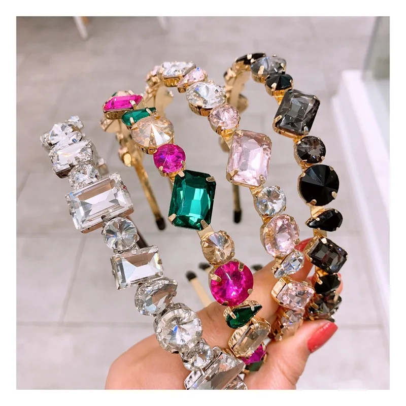 

Vintage Rhinestone Headbands Baroque Crown Thin Jeweled Crystal Hairbands For Women Girls Hoop Headwear Hair Accessories