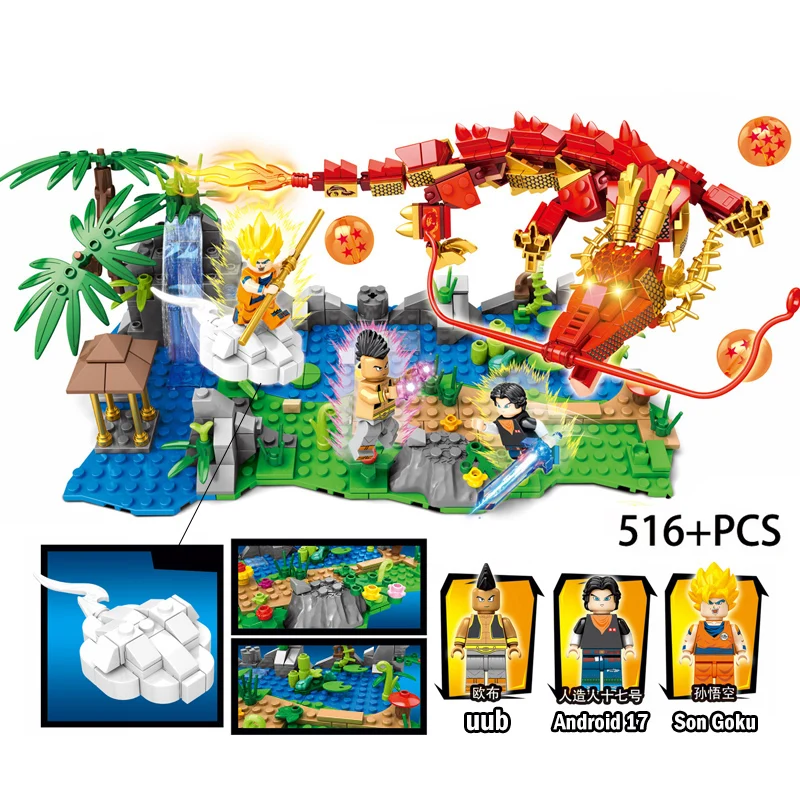 

Dragon Ball Building Blocks Compatible LegoINGlys Goku Master Roshi Anime Action Figures Enlighten Diy Toys for Children Gifts