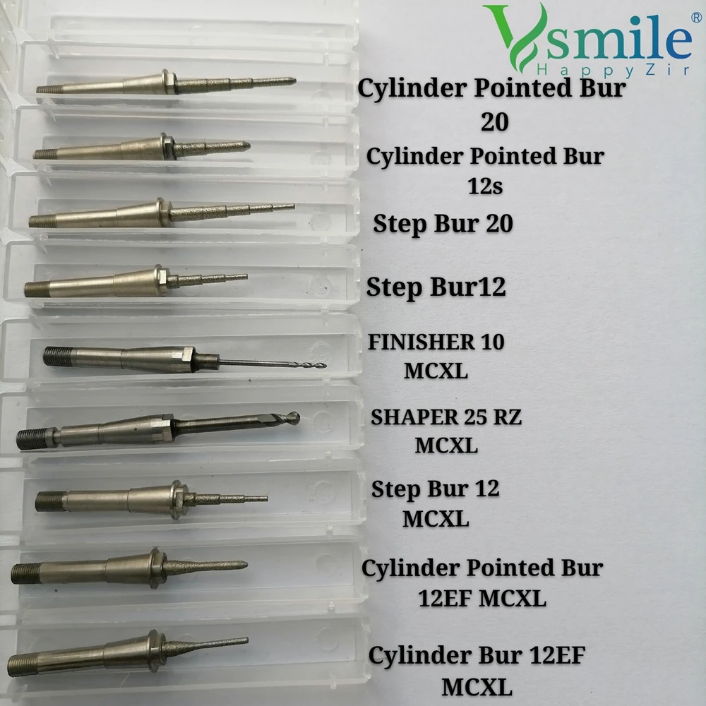 Sirona Inlab CEREC MCXL Step12s und Zylinder Spitz Bur12s Fräser Fresa für Glaskeramik Lithium-Disilikat-Furnier – Detail 3