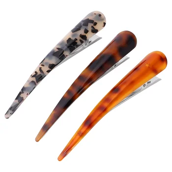 

3pcs Acrylic Duckbill Clip Hairdressing Clips Hair Styling Clips Partition Clamp for Women Girls