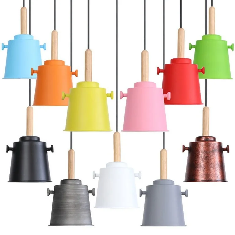 

Colorful lamp shade Luminaire Modern Wood Pendant Lights Home Living Room Bedroom Decoration Chandelier YHJ011611