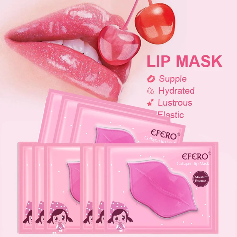

Pink Lip Collagen Lip Mask Pads Patch Moisturizing Anti-Ageing Exfoliating Lips Plumper Pump Essentials Lips Care
