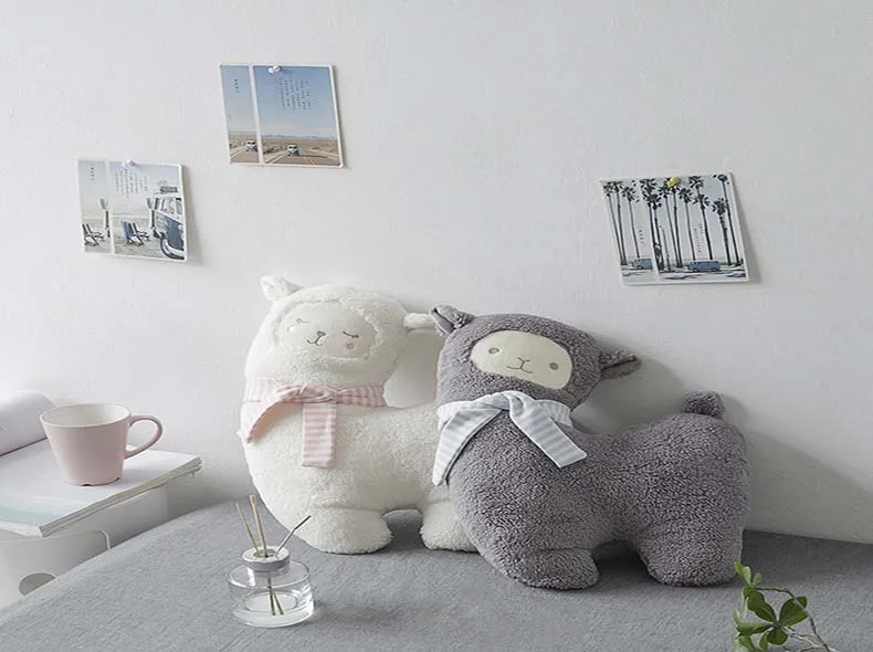 1 шт. 43x33 см милая плюшевая подушка из альпаки Kawaii Мягкие плюшевые игрушки овцы для детей мягкая подушка в виде животного домашний Декор подарок для девочки
