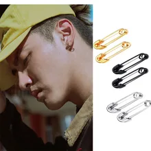 Нержавеющая сталь Панк Уникальный дизайн Скрепка безопасная булавка сталь Модные Серьги пусеты элегантные женские мужские рок пирсинг мужские серьги