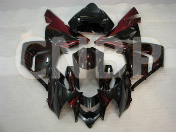 

for Kawasaki Zx10r 2004 - 2005 Motorcycle Fairing Zx-10r 05 Black Red Flame Fairing Kits Zx-10r 05 Motorcycle Fairing