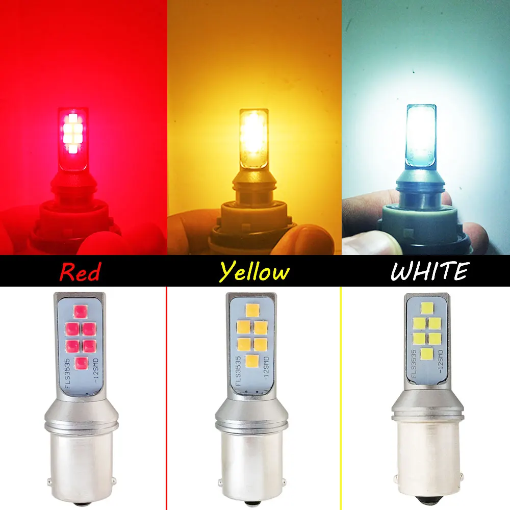 10 шт. 1156 BAU15S PY21W светодиодный лампы BA15S P21W светодиодный 12SMD 3535 чип огни автомобиля поворот Син тормозной фонарь Авто 12V 24V R5W