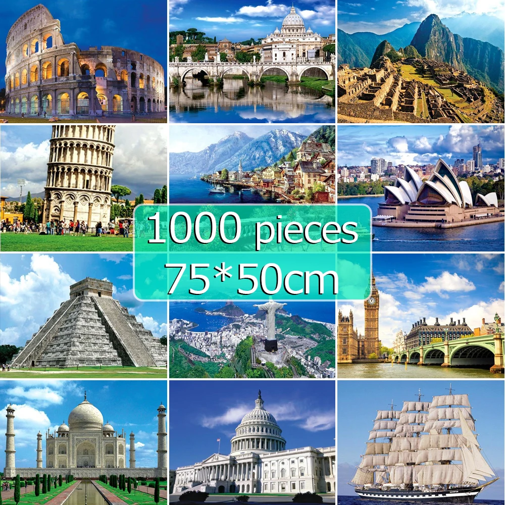 

Jigsaw Puzzle 75*50 cm Puzzle 1000 Pieces world Famous Landscape Pattern Adult Puzzle Adulto Educational Toy for Children 