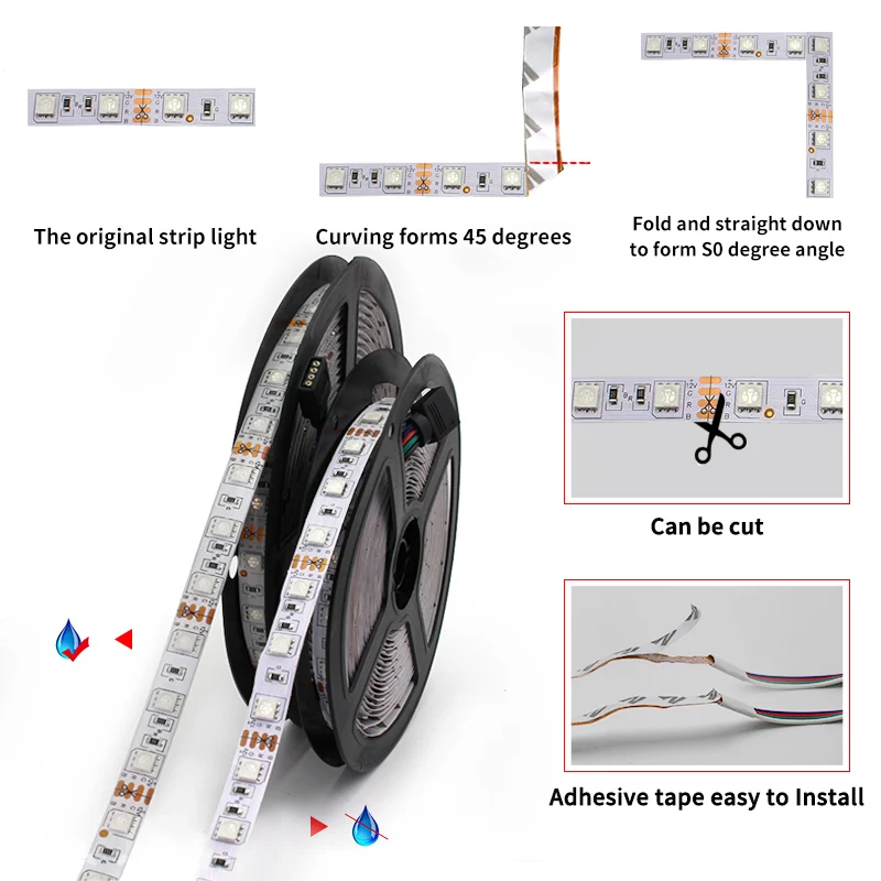 DC-12V-LED-Light-Strip-RGB-5050-Waterproof-1M-5M-60Led-m-Neon-LED-Strip-Light (5)