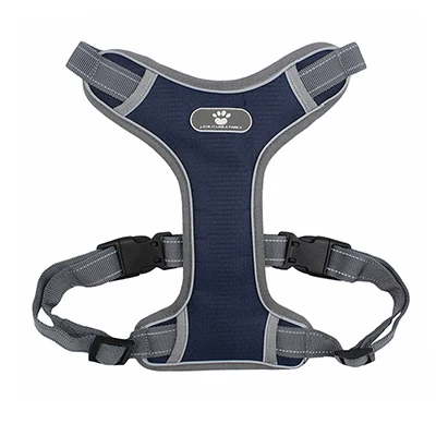 Navy Harnesses Поводок для собак Oxford Burst устойчивый ошейник для больших собак трехслойная ткань для средних и больших собак сбруя-жилет товары для домашних животных - Цвет: Navy Harnesses
