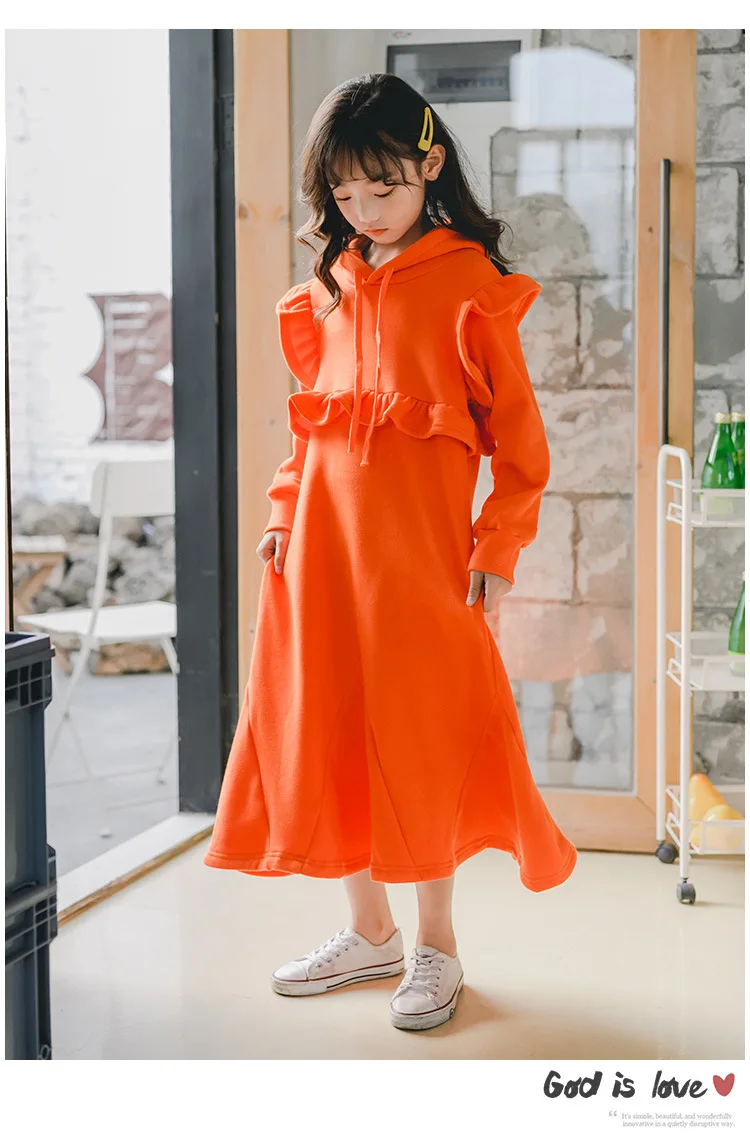 Fashion Autumn and Winter Girls Dress Long Style Plus Thicken Baby Girls Warm Dress New Casual Kids Dress for Girls,#8182