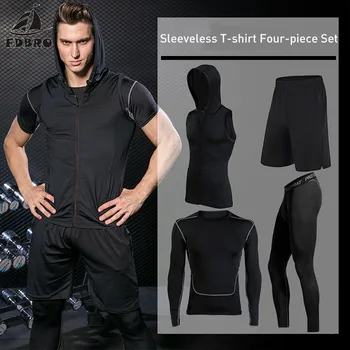

FDBRO Sports Men Tights Compression Sportswear Suits Training Clothes Suits Workout Jogging Sports Clothing Tracksuit Free Post