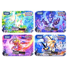 TAKARA TOMY 51 шт. Покемон карты железный ящик Битва игры Хобби Коллекционные вещи Коллекция игр аниме-открытки для детей